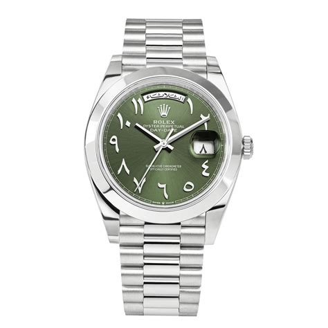 rolex day date platinum green|rolex day date platinum 40mm.